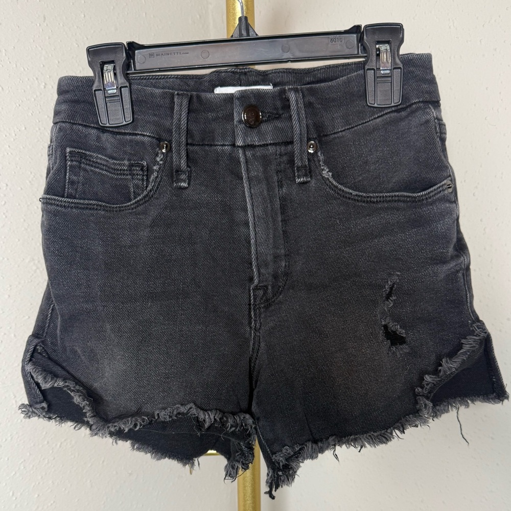 Good American High Rise Distressed shorts